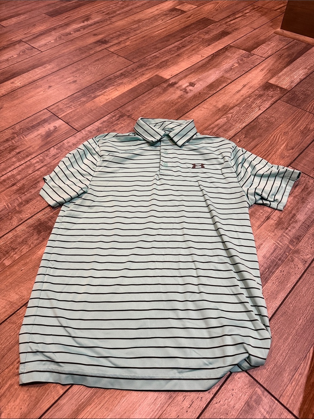 Under Armour Men's Mint Green Striped Polo